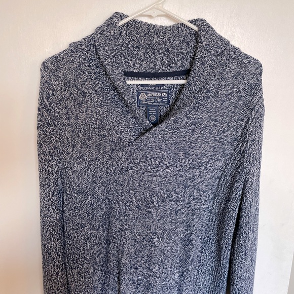 American Rag Shawl Collar Cable Knit Sweater - Size L - Picture 4 of 10